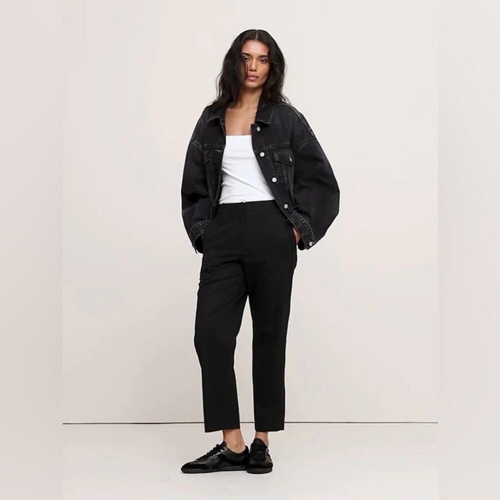 NWT Banana Republic All Day Pant Black Tencel Cotton Blend Size Small